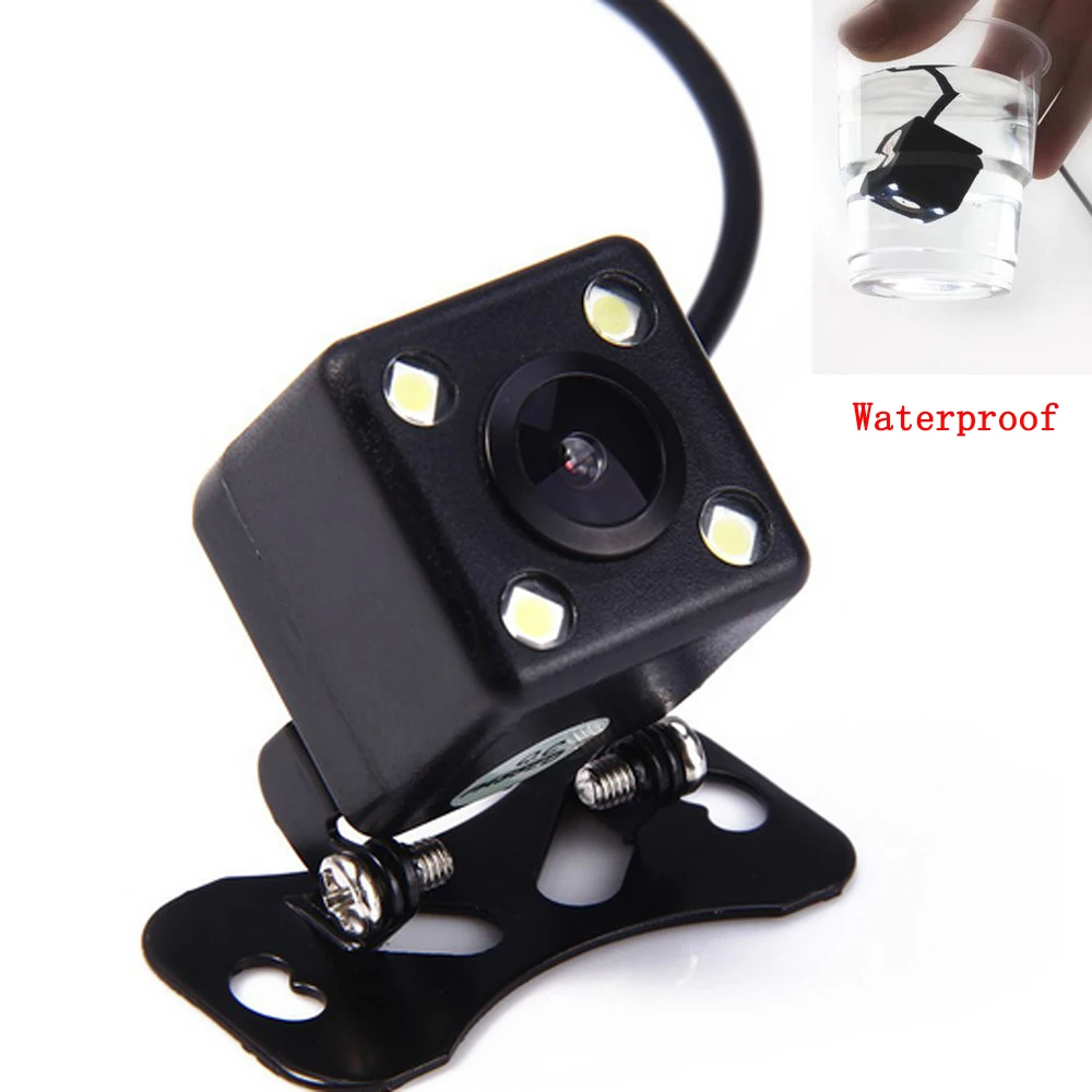 4 Led Lamps Reverse Camera Night Vision Hd Car Rear View Camera Wide ...