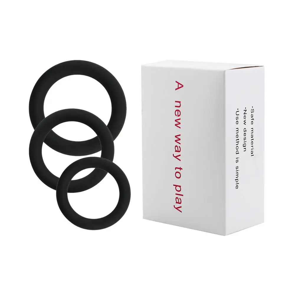 Winyi Enlarge And Strengthen Erection Hard Extra Thick Silicone Cock Ring Set 3 Pack Buy