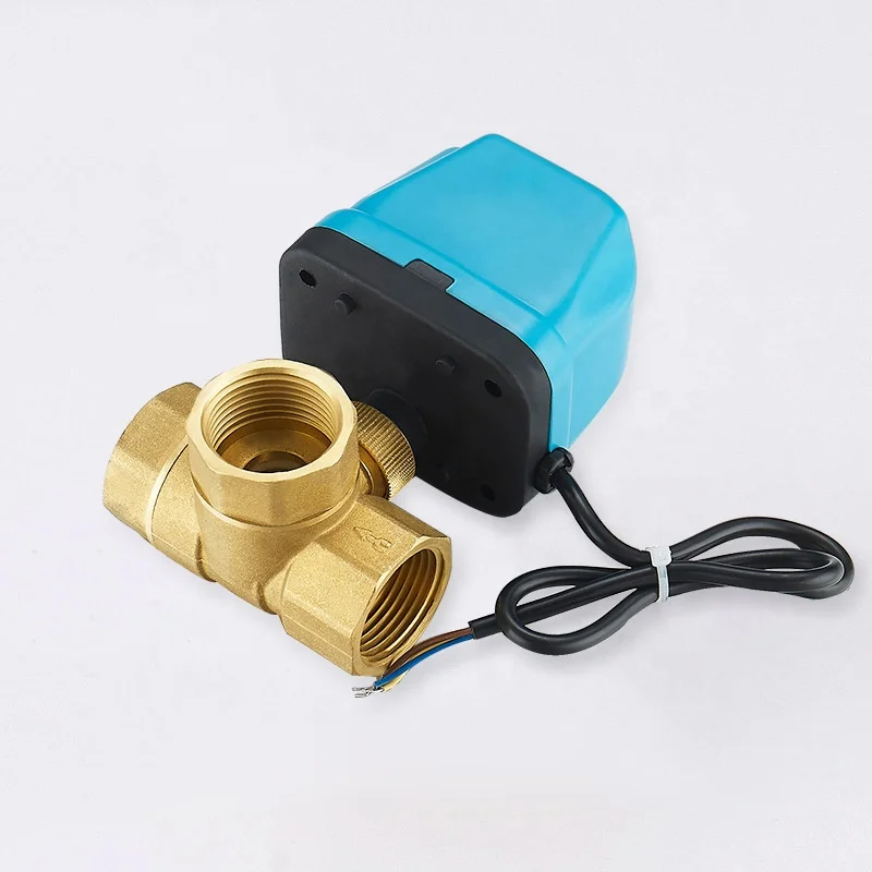 DN15 12v 24v brass 2 way 3 way electric motorized ball valve