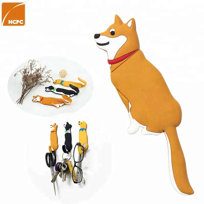 Wholesale and Retail Adhesive Dog Design Key Hooks Gift Promotion Animal Wall Hooks