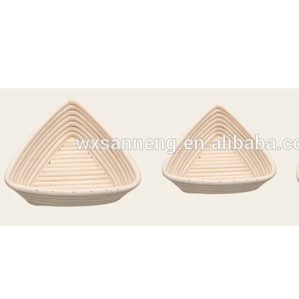 Cloth cover 16X16X6CM cesta de ratán hecha a mano baguettes para exhibir pasteles de pan para Excelente artesanía triangular Cestas de cocina de fermentación de fácil limpieza 