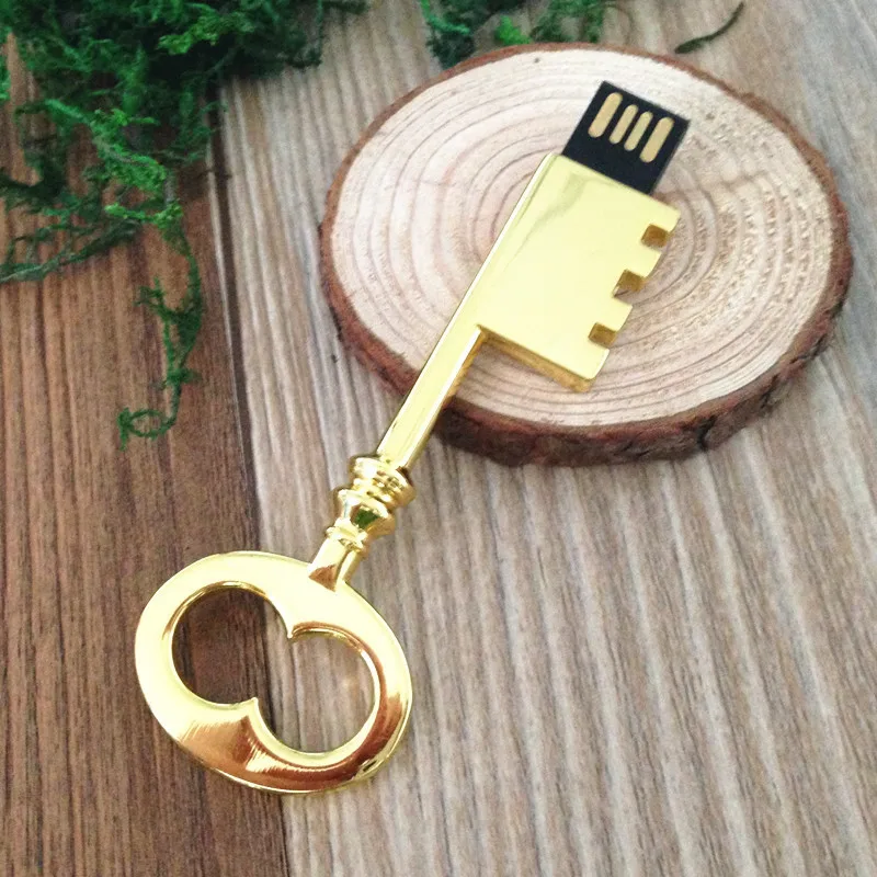 Custom Gold Key Shape Usb Stick Key Antique for 8gb 16gb