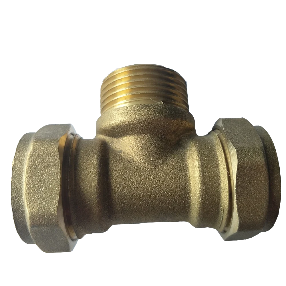 G1/2 Female x 15mm Pipe Tee Compression Fitting Wallmount