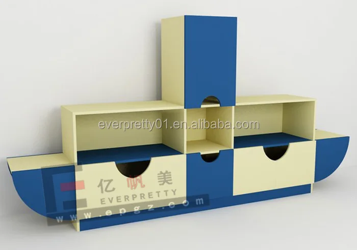 Kindergarten Nursery Furniture Children Wooden Cabinet Kids Book Shelf