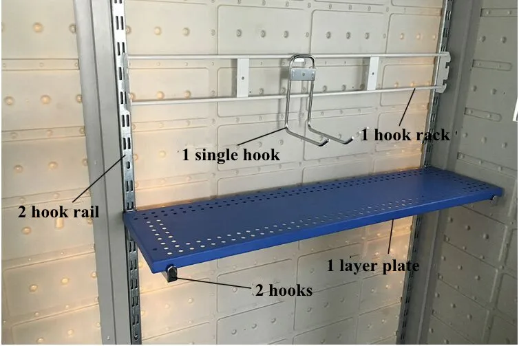 Kinying Plastic Garden Storage Shed Accessories Holder & Racks Shed