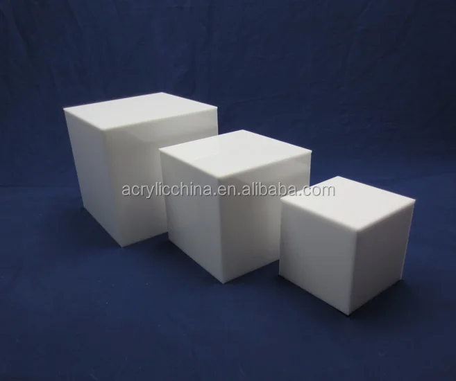 Acrylic Risers  Display Cubes White Lucite Display Cube Riser Food Display Riser