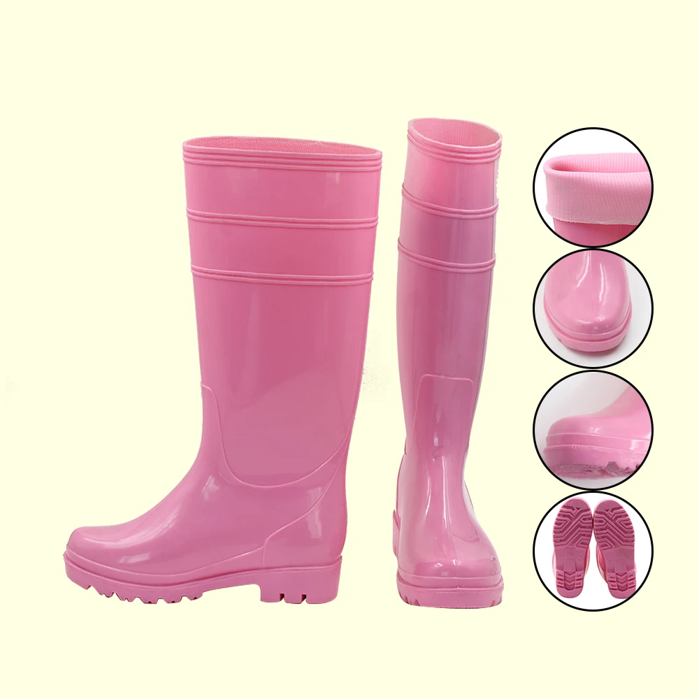 pink pvc boots