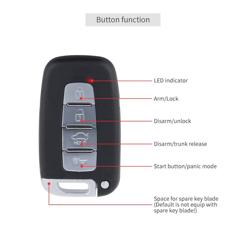 Control remoto, entrada remota sin llave, sistema push botón de inicio  automático de la alarma del coche