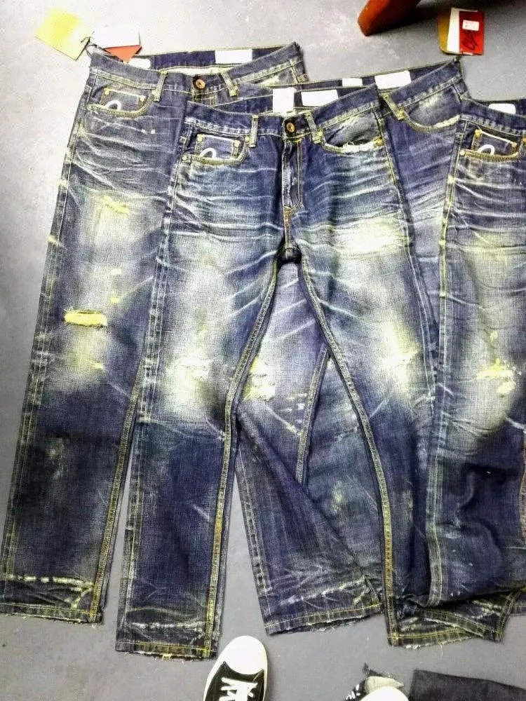 OEM Rose Patches Design Your Own Jeans Guangzhou Jeans Markets Pants in London Acid Wash Jeans 0158