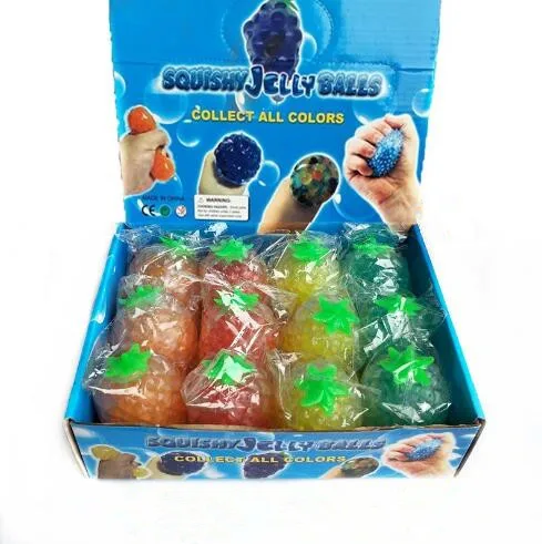 Новинка, фруктовый мяч для снятия стресса, запястье, сжимаемая Виноградная липкая сжималка, веселые игрушки для детей