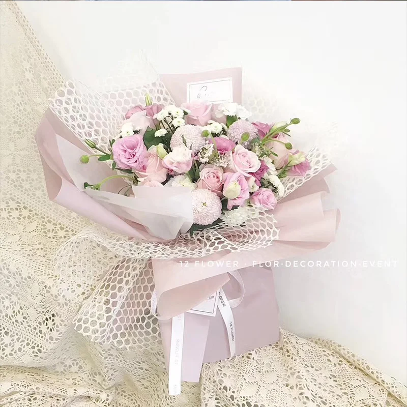 フローリスト用メッシュペーパー 60CM×5Y 花束包装用 色彩豊か