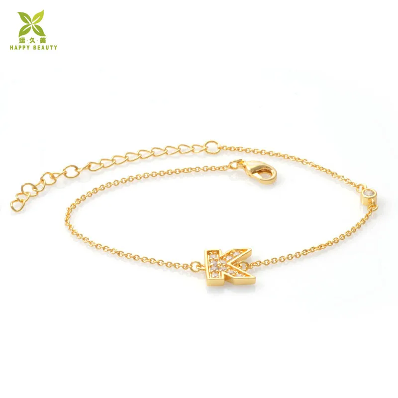 Source Personalized jewelry 26 letters alphabet k gold bracelet for women  and girls on m.