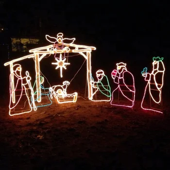 Outdoor Nativity Scenes Yard Displays Led Lighted Christmas 2d Led Rope ...