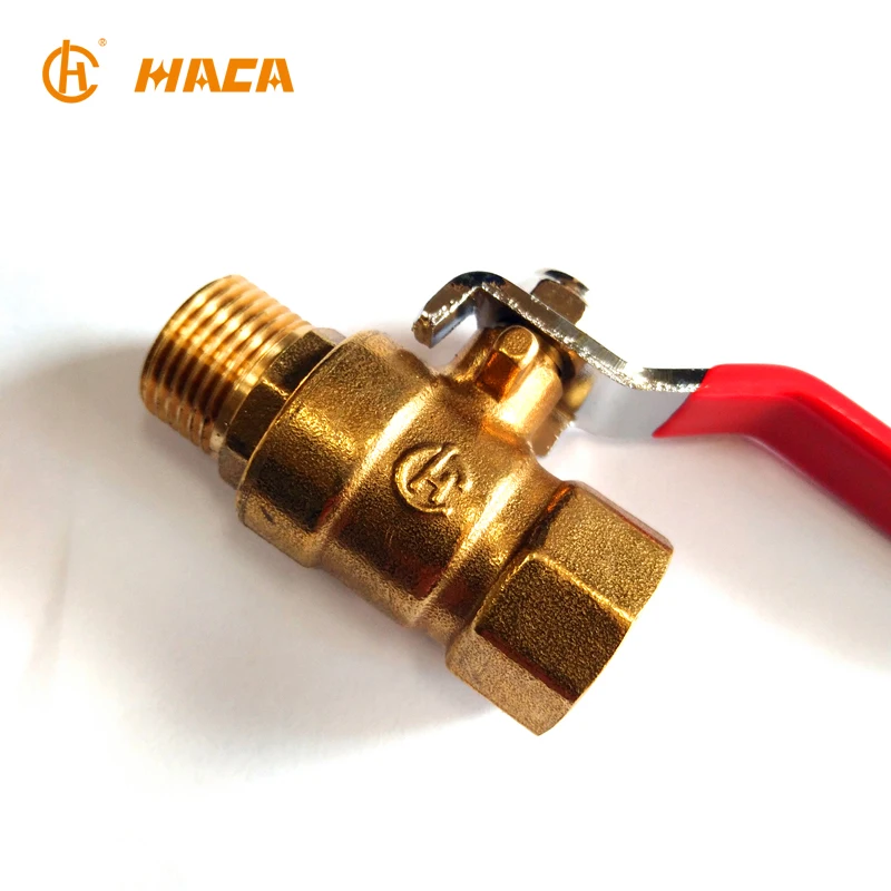 HUACAN HC-2013 красная железная ручка, железный шаровой водяной маленький мужской и женский латунный шаровой клапан