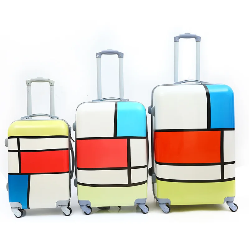 
 Дорожные чемоданы из 3 предметов ABS + PC, кожаный чемодан  