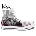 Wen Grey Hand Painted Shoes Design Custom Walking Dead Boys Girls Gifts High Top Men Women