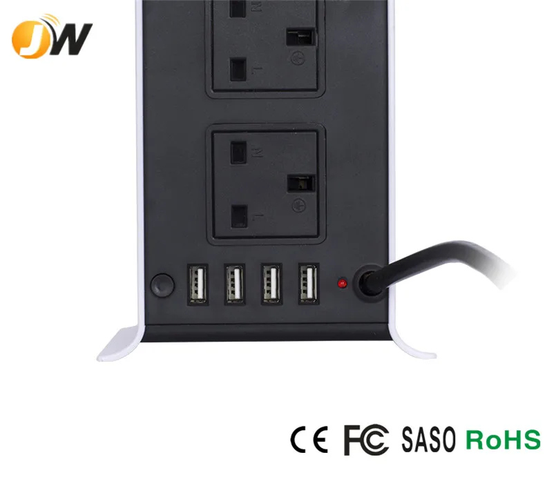 Вертикальная защита для интеллектуального зарядного устройства с 8 розетками и 4 USB-портами