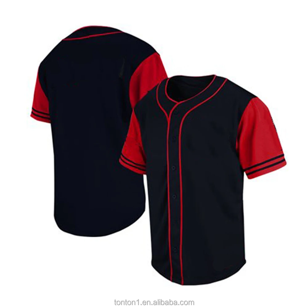 black and red baseball jerseys