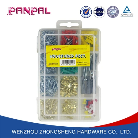 High quality 600pcs hardware common wire nails with wall anchor plug push pin