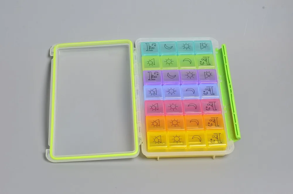 Прямая поставка с фабрики, органайзер для таблеток, витаминный Органайзер, еженедельная коробка для таблеток AM/PM