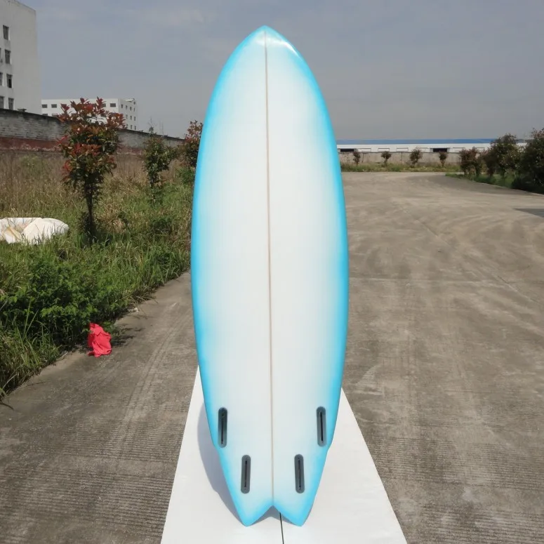 Epoxy Short Surfboard Epoxy Polish Fish Tail Surfboard with Deck Pads