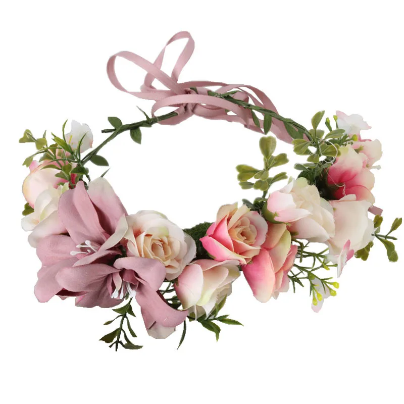 STOBOK Couronne de Guirlande de Fleurs Floral Blanc élastique Bandeau pour faveurs de Mariage fête Hawaii 