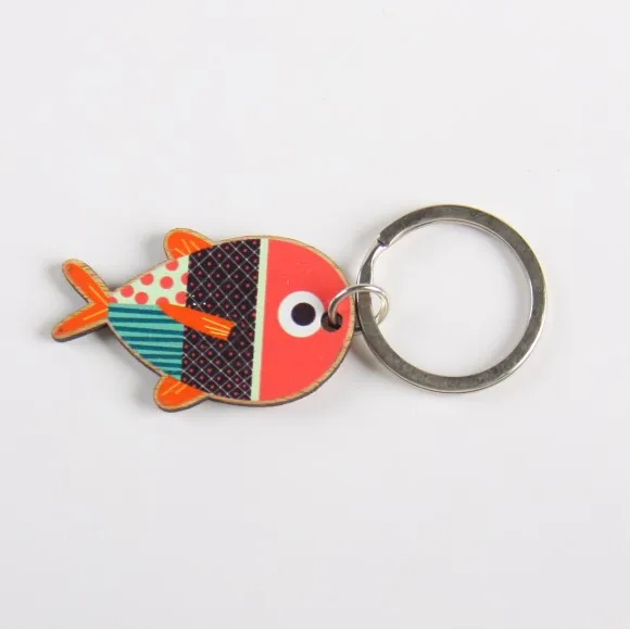 Лазерный деревянный брелок для ключей из бамбука