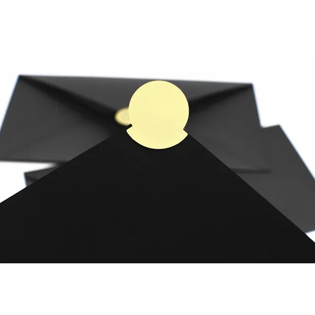 Набор карт с тиснением из золотой фольги/Подарочная карточка конвертом черная бумага золотым логотипом и карточкой