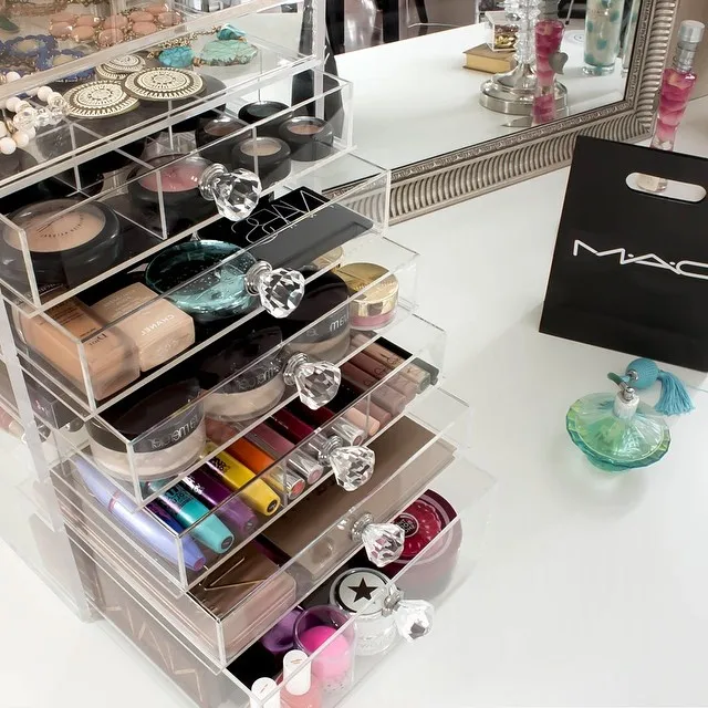 diamond handle acrylic makeup organizer, acrylic