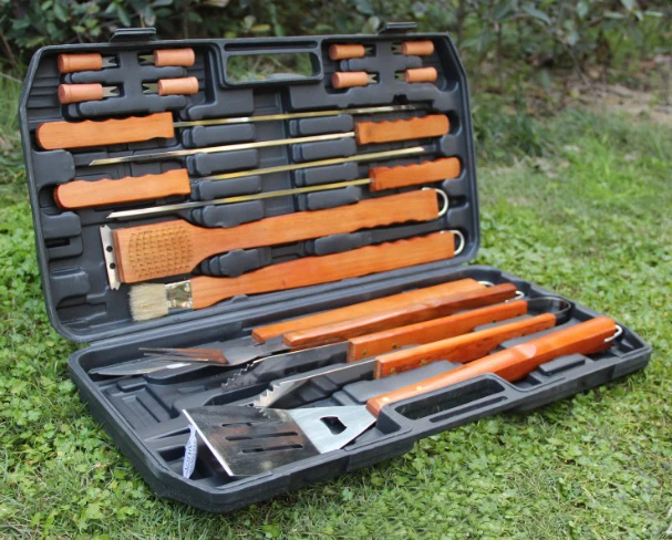 ポータブル18ピースBBQバーベキューグリルツールセットBBQ