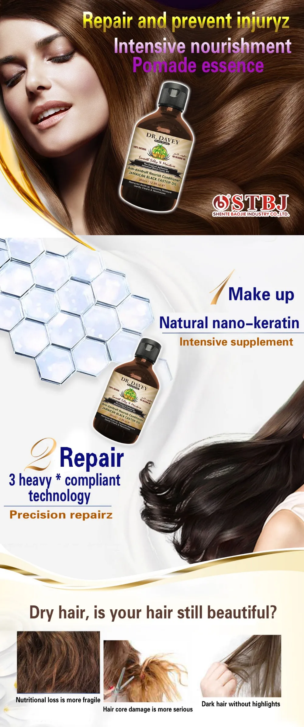 100% питательного кондиционера от перхоти натуральное масло без силикона Ямайское черное касторовое частная марка приемлемо