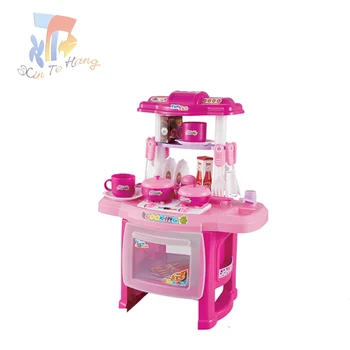 Hot sale kids tableware kitchen toy music and light