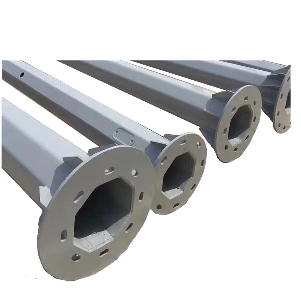 Galvanized Steel Tapered Octagonal Solar Street Light Pole 8m Design