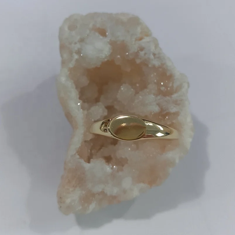 Minimalist Handmade Recycled Sterling Silver Jewellery Gold Plated Custom Blank Signet Ring