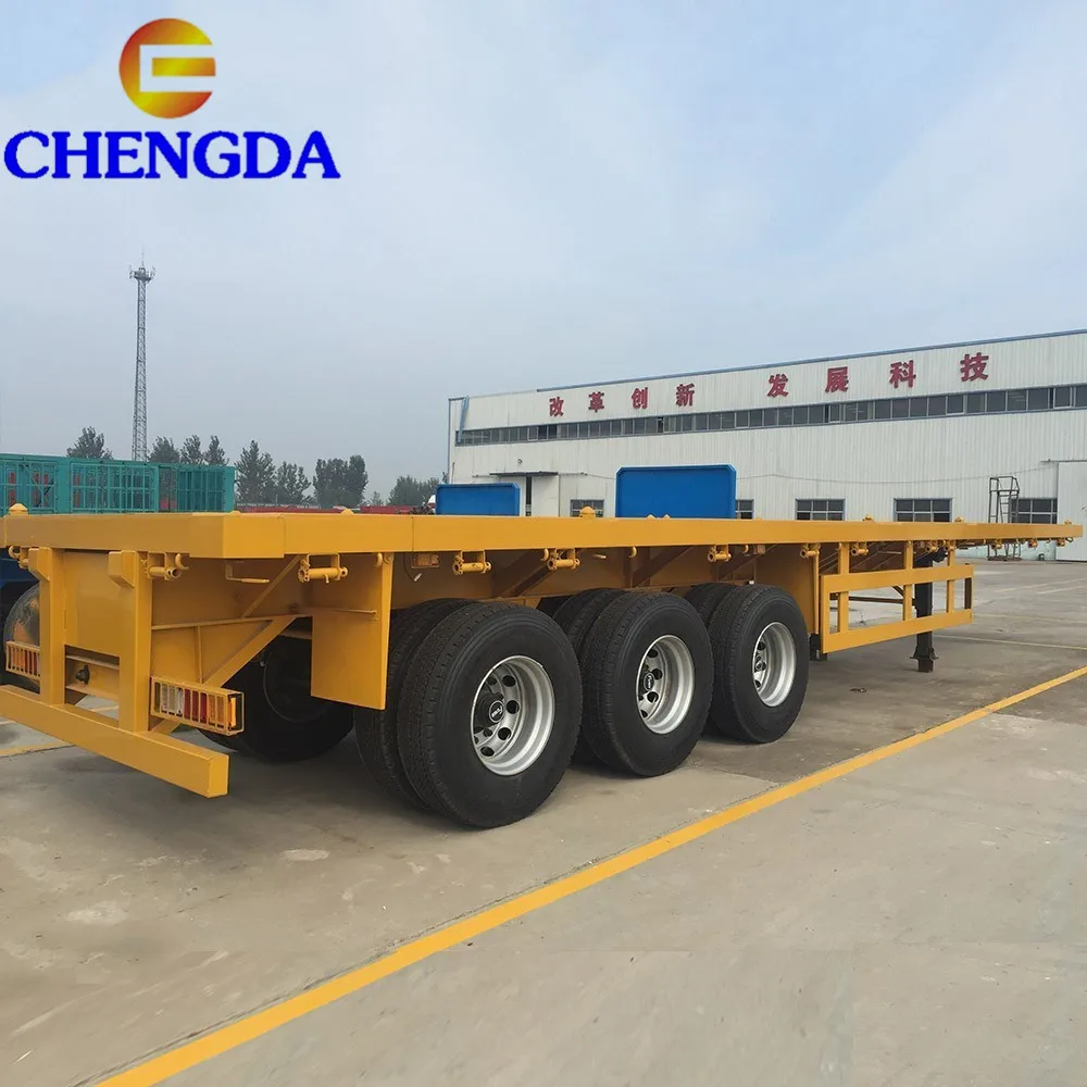 Tri-axi 30 40 Ton Low Flatbed Semi Trailer