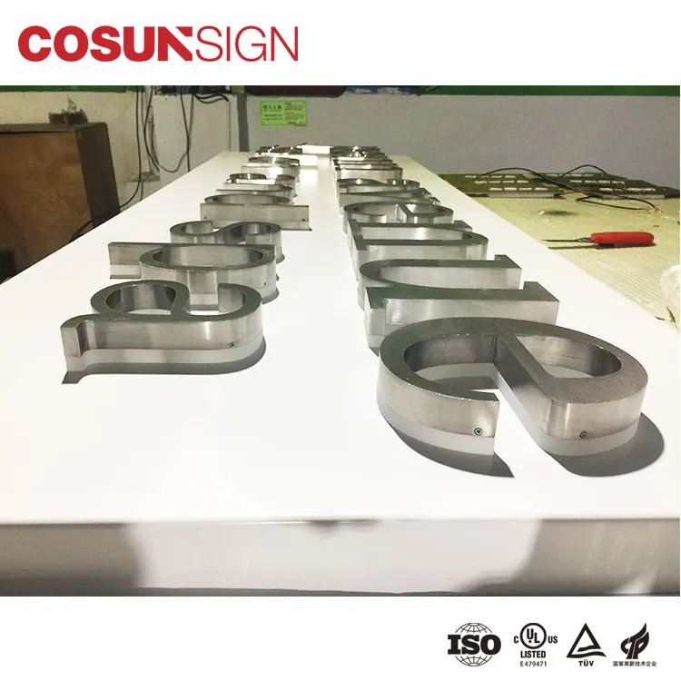 Wholesale Back Lit Laser LED 3D Custom Metal Wall Decor Sign for Companies Outdoor
