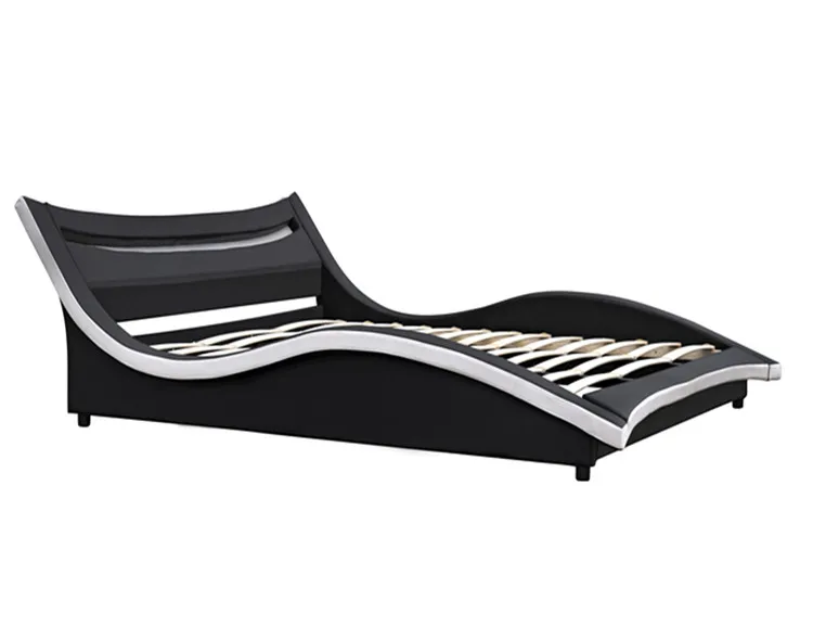 Italia Style Luxury Curve Bed Super king Size Leather Bed