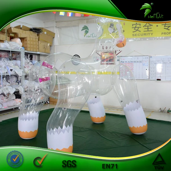 Inflatable Custom Transparent Clear  Horse Riding on  Horse Inflatable Toy Animal