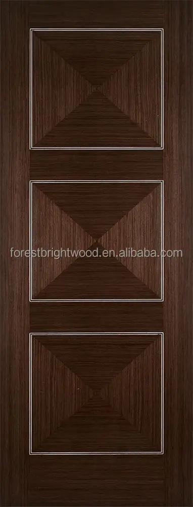 Modern Ebony Walnut Flush MDF Doors for Interiors Waterproof Wooden Internal Doors for Living Room Bedroom Villa Apartment