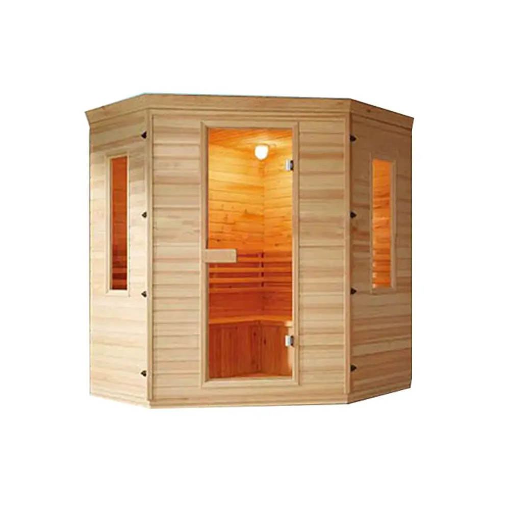 Cheaper price home outdoor dry sauna wet steam room with LED lights for sale