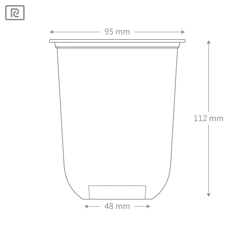 Q Cup 500ml Clear Round Bottom PP Cup (95mm) - 1 case (1000 piece)