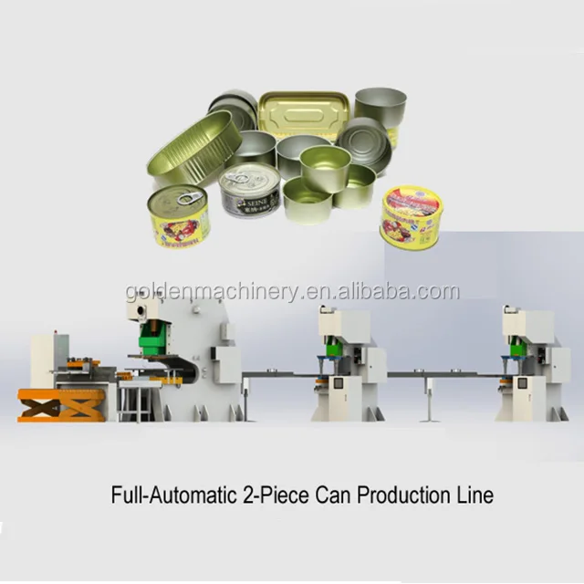 Full Automatic 2 Two Pieces Food Tinplate Cans Making Machine Production Line DRD Tuna Can Packaging Making Machine