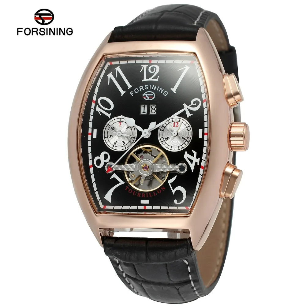 Fly Mens Watch Tourbillon Horloge Relojes Hombre Tourbillion Barrel Forsining Square Automatic Mechanical Brand Your Own Watches