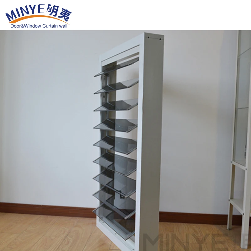 Durable Window Shutters Aluminium Frame Glass Window Shutters Exterior Plantation Shutters