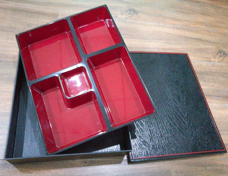 Оптовая продажа, японский пищевой контейнер bento box для суши, деревянный контейнер из АБС-пластика