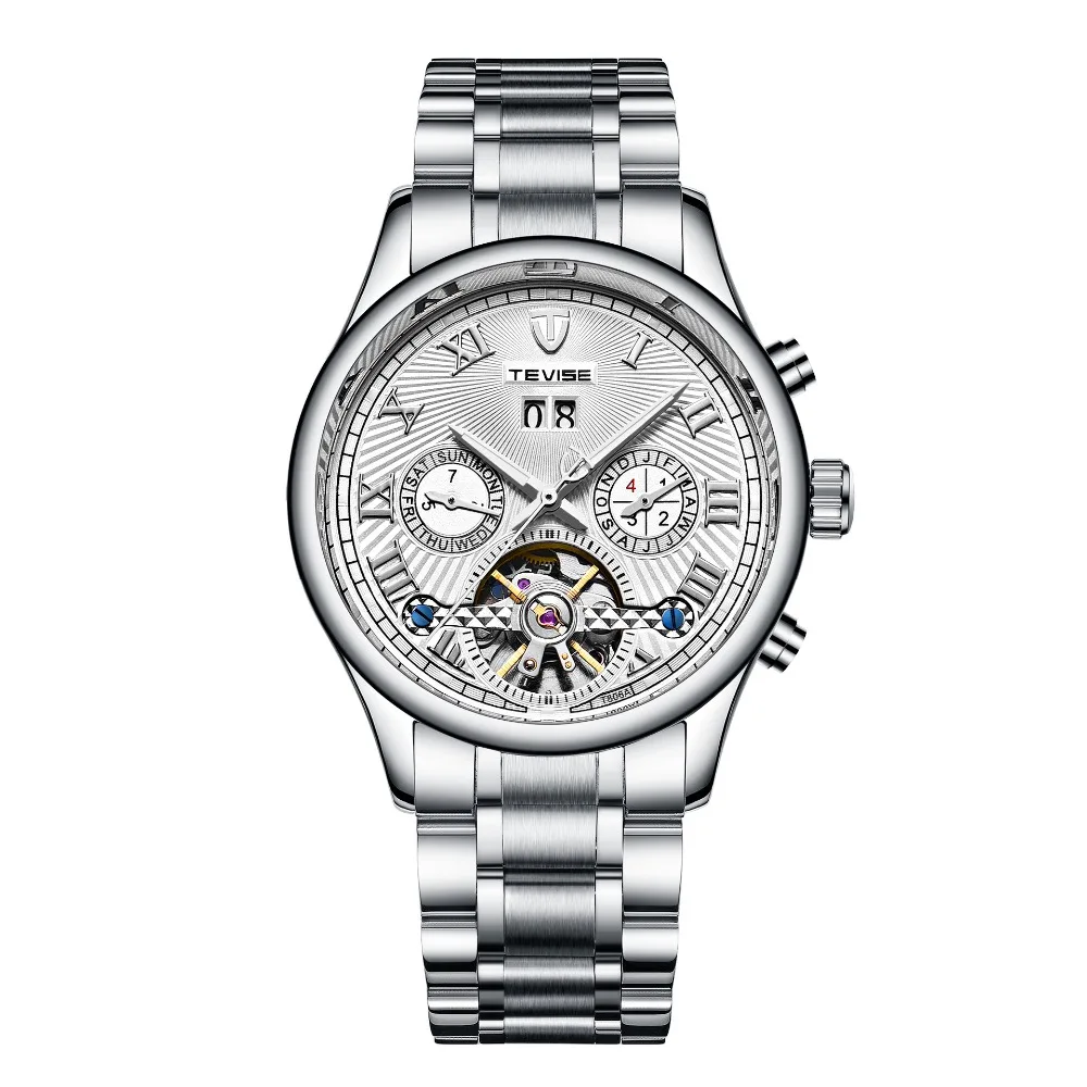 2019 Tevise New Brand Multiple Time Zone Mens Automatic Watch With a Waterproof Function