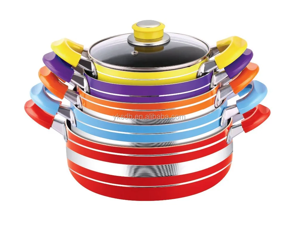 7Pcs Saladmaster Cookware with Nonstick Coating Inside and High Temperature Paint Outside