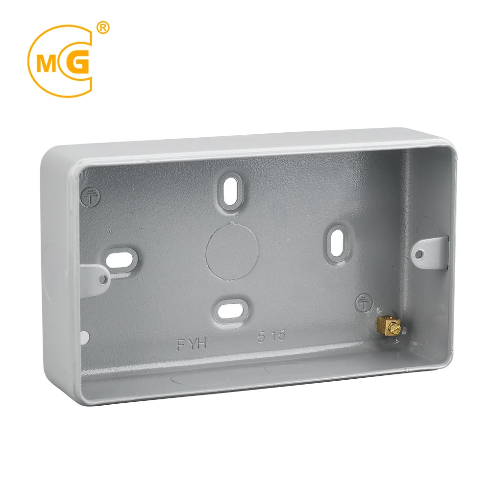 Metal Clad Double Round Power 15a 3 Pin Plug Switch Socket Outlet