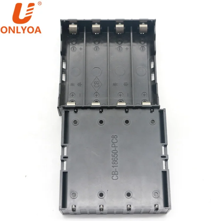 4 Cell Li-ion 3.7V 18650 Battery Cell Plastic Holder Case Plastic Lipo Battery Holder with PC Pin