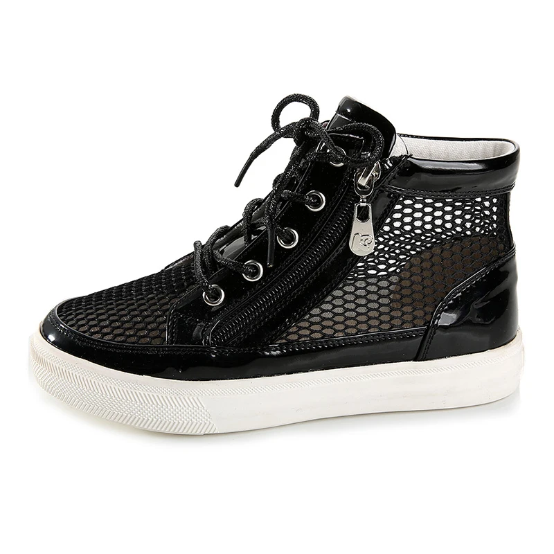 Горячие Продать Сияющий Воздухопроницаемой Сеткой Молния Дети Моды Спортивной Обуви